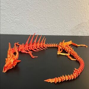 Orange Reptile Skeleton Decor